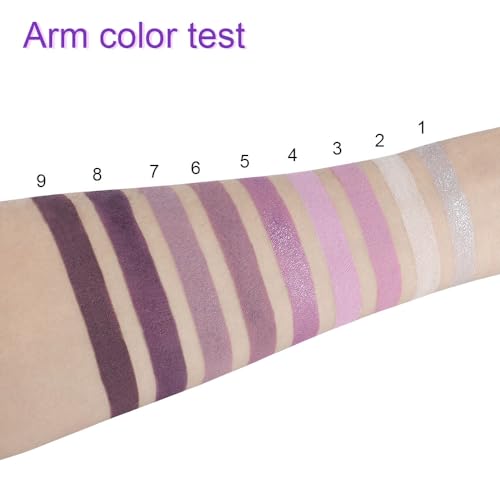 9Colors Purple Smokey Eye Shadow Palette Makeup,Highly Pigmented Eyeshadow Palette Dark Black Purple,Lavender Mauve Dark Purple Eyeshadow Lo