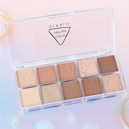 10Colors Nude Light Brown Eyeshadow Palette Makeup,Natural Neutral Highly Pigmented Eye Shadow,Naturing-Looking Long Lasting Waterproof