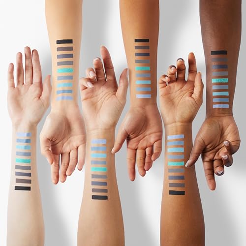 CAKAILA 9 Colors Blue Grey Highly Pigmented Colorful Eyeshadow Palette,Matte Shimmer Navy Blue Sky Blue Grey Eye Shadow Makeup Palettes,Long