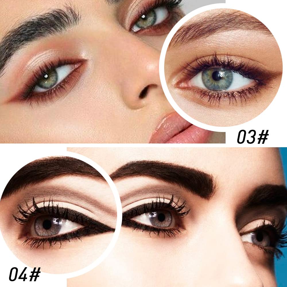4Pcs Black Brown Silver Gray Gel Eyeliner Pencils Set,Waterproof Eye Liner Pen,Cat Eye Stencil Cat Face Makeup Kit,Eye Black Eyeshadow Palette Stick,Gothic Halloween Makeup,delineador de ojos
