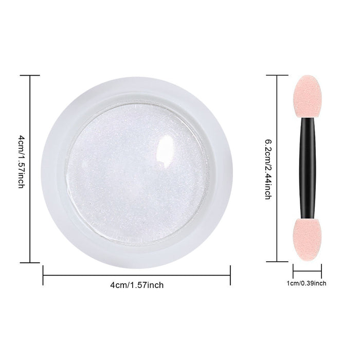 evpct 2 Pcs Neon Nail Powder,Chrome Nail Powders Metallic Nail Art Powder Glitters Manicure Art Powder Sets ,Mermaid Symphony Shell Pearl Nail Powder