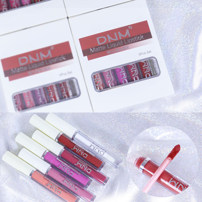 5Pcs Matte Liquid Lipstick+1Pcs Clear Lip Plumping Plumper Gloss Oil Makeup Set Kit, Long Lasting Waterproof Moisturizing Velvet High Pigmented Lipstick Lip Stain Glaze Makeup Gift Sets for Women 04