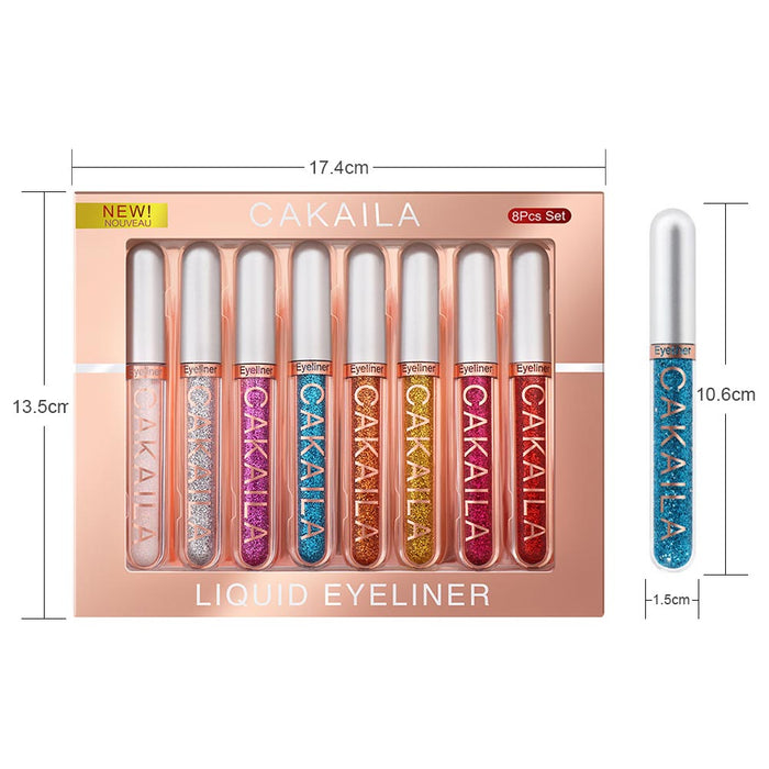 8 Colors Glitter Eyeliner Liquid Makeup Set delineadores de colores,evpct Eye Glitter Liquid Eyeliner Colorful Set Gold Silver Sparkling Shimmer Liquid Eyeliner Liner for Eyes Eyeshadow Waterproof