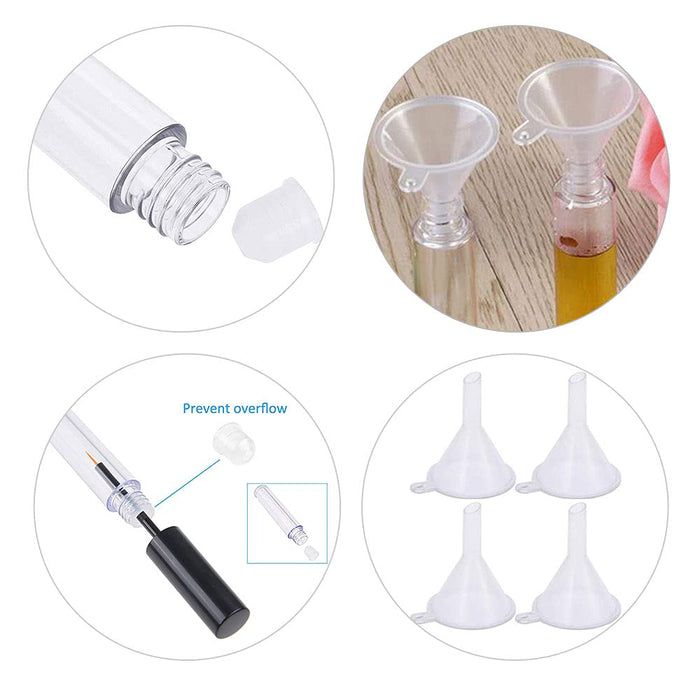 8ml Mascara Tube Empty and Wand Eyelash Cream Container Bottle 8ml Transparent Empty Mascara and Eyeliner Tubes with Rubber Inserts and Funnels Set for Castor Oil DIY Mascara?Black)