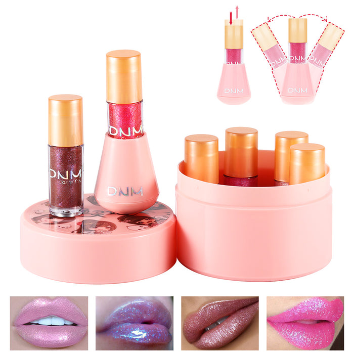 6Pcs Glitter Sparkly Liquid Lipstick Set, Diamond Shimmer Metallic Sparkling Lip Gloss Kit Tumbler Magnetic Levitation Decompression Lipstick Girls Women Gift Set(Polarized Lip Glaze)