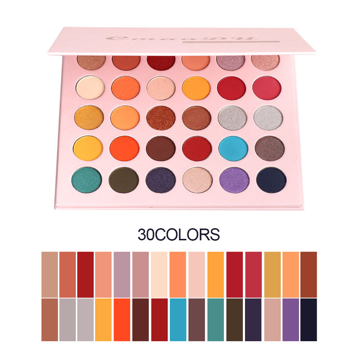 30 Colors Colorful Eyeshadow Palette Matte Pearlescent Shimmer Makeup Palette Waterproof Beauty Cosmetics High Pigment Eye Shadow (30 Colors 02)