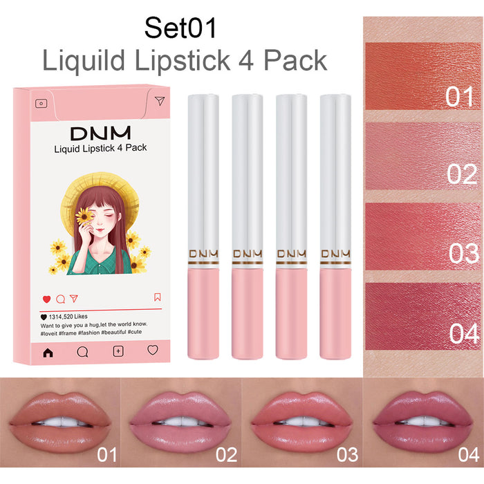 16Pcs Mini Matte Liquid Cigarette Lipstick Pack Set Kit,DNM 16 Colors Litte Smoke Tube Matte Velvet Lip Gloss Long Lasting Waterproof High Pigmented Red Matte Lipstick Sets for Women Lippies Makeup