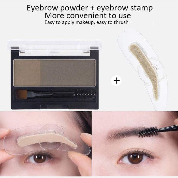DNM Adjustable Perfect Eyebrow Stamp Waterproof and 3D Eyebrow Powder Set with Eyebrow Brush ,Eye Brow Stamp Kit Eyebrow Stamper Set Waterproof Instant Eyebrow Stamp(Light Coffee+Dark Coffee)