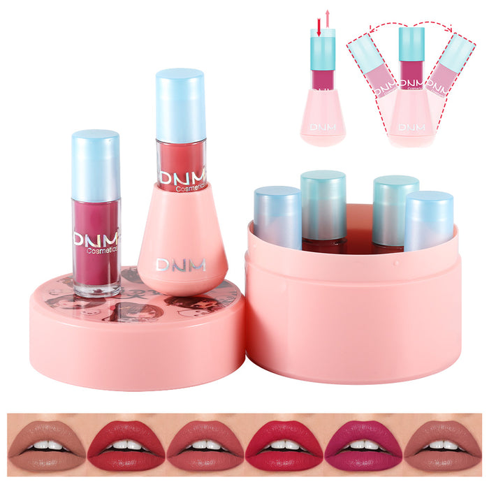 6Pcs Matte Liquid Lipstick Set Velvety Long Lasting Nude Waterproof Lip Gloss Kit Tumbler Magnetic Levitation Decompression Lipstick Girls Women Gift Set(Air mousse lipgloss)