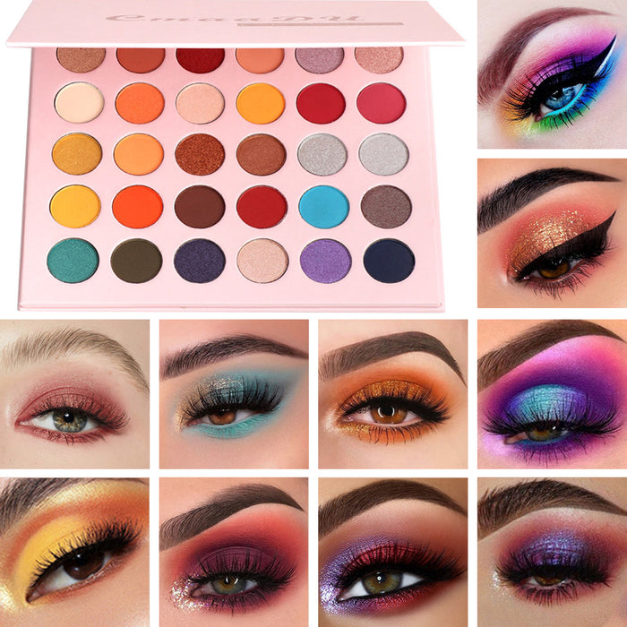 30 Colors Colorful Eyeshadow Palette Matte Pearlescent Shimmer Makeup Palette Waterproof Beauty Cosmetics High Pigment Eye Shadow (30 Colors 02)