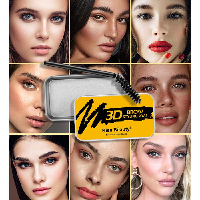 Soap Brows Kit,2Pcs/Set Eyebrow Freeze Styling Wax,Waterproof Long-lasting Eyebrows Enhancer Shaping Clear Tint Gel, Eye Brow Makeup Balm Pomade Cosmetics