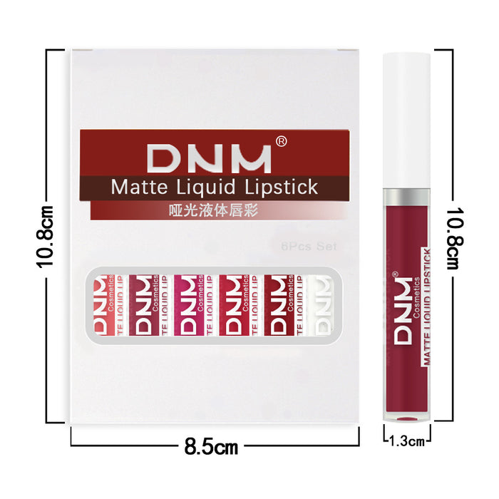 5Pcs Matte Liquid Lipstick+1Pcs Clear Lip Plumping Plumper Gloss Oil Makeup Set Kit, Long Lasting Waterproof Moisturizing Velvet High Pigmented Lipstick Lip Stain Glaze Makeup Gift Sets for Women 04