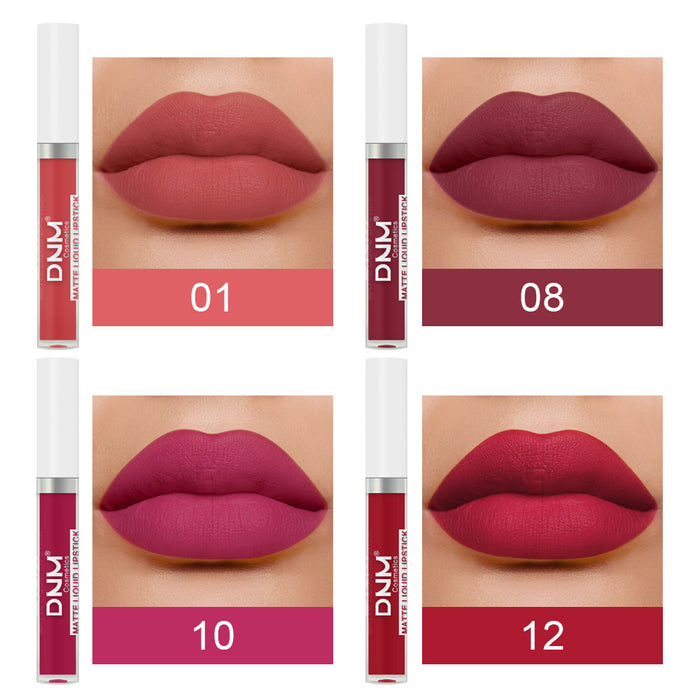 5Pcs Matte Liquid Lipstick+1Pcs Clear Lip Plumping Plumper Gloss Oil Makeup Set Kit, Long Lasting Waterproof Moisturizing Velvet High Pigmented Lipstick Lip Stain Glaze Makeup Gift Sets for Women 04