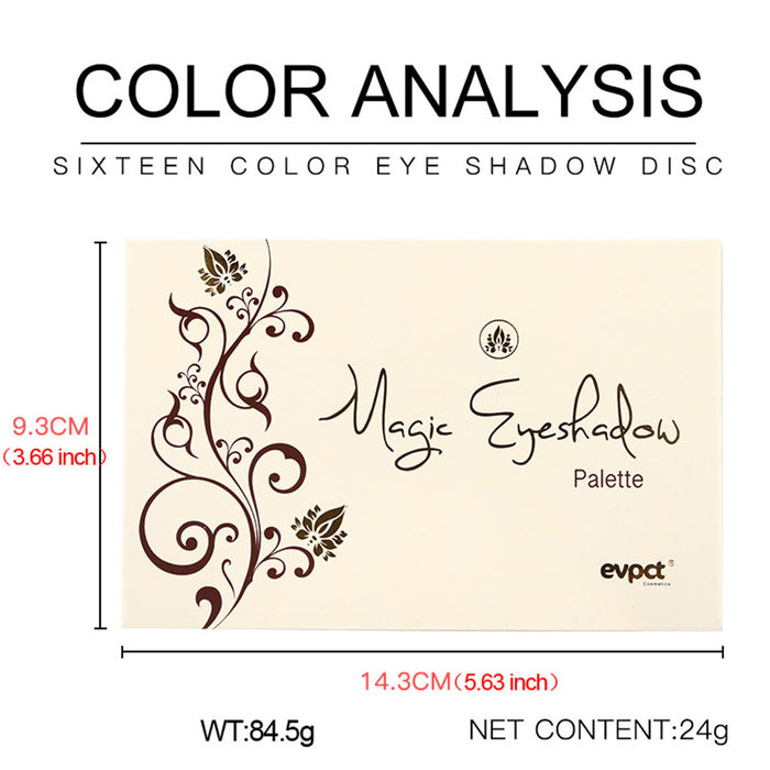 evpct Pro Eyeshadow Palette Makeup Pallet - Matte and Shimmer16 Colors - Highly Pigmented - Professional Nudes Natural Bronze Mineral Eyeshadow Palettes Cosmetic Magic Eye shadow (16 Colors Set01)
