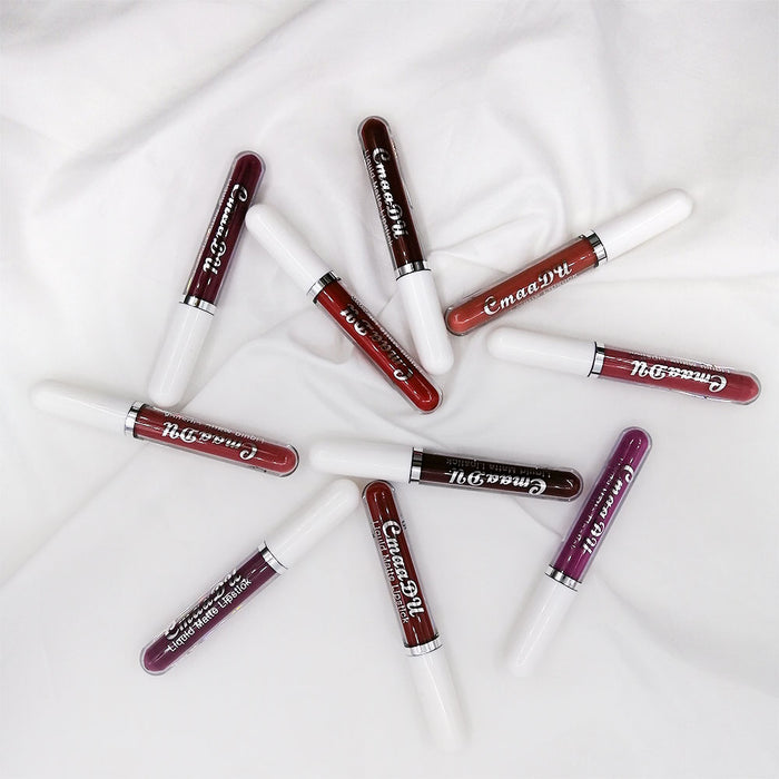 evpct 10Pcs Peony Flower Waterproof Liquid Matte Matt Lipsticks Set Matt Liquid,Dark Red 24 Hour Long Lasting Matte Lipstick Lip Stain Gloss Makeup Sets for Women labiales matte larga duracion 24 05