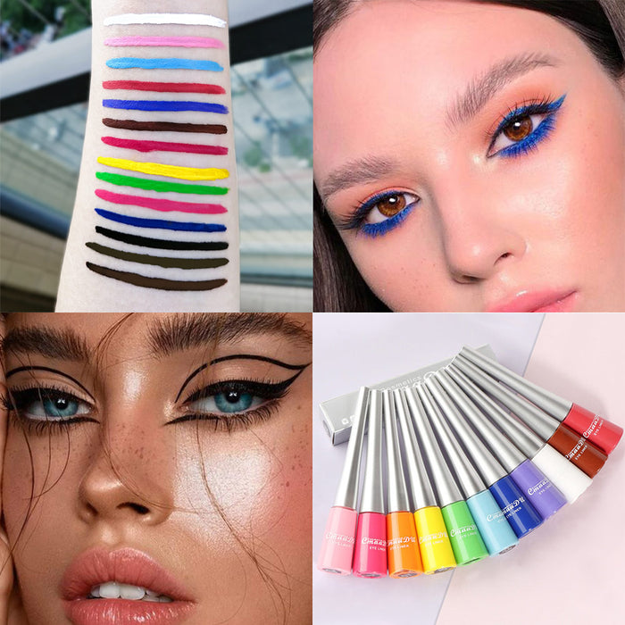 evpct 14 Colors Colored Matte Liquid Eyeliner Colorful Set White Red
