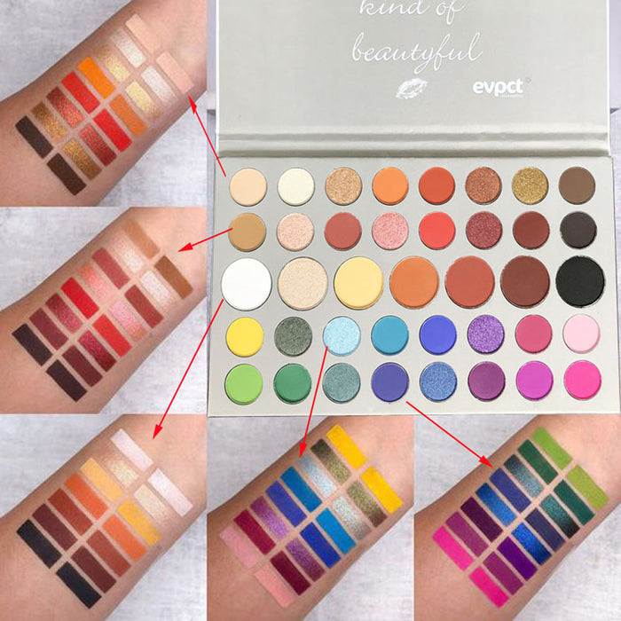 evpct 39 Color Rainbow Matte and Shimmer Eyeshadow sombras de ojos Palette Makeup Pallet,Bright Colorful Dark Eyeshadow palette Paletts High Pigmented Long Lasting Waterproof paleta de maquillaje