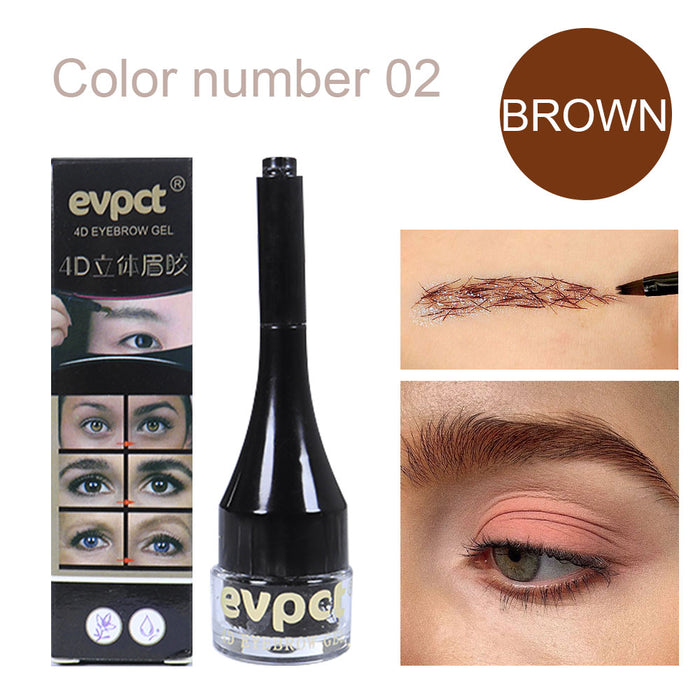 2 Pcs/Set 4D Eyebrow Extensions Gel Fiber Building Brow Hairk  BlacBrown Eyebrow