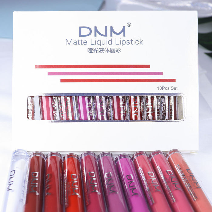 9Pcs Matte Liquid Lipstick + 1Pcs Clear Lip Plumping Plumper Gloss Makeup Set Kit, Long Lasting Waterproof Moisturizing Velvet High Pigmented Lipstick Lip Stain Glaze Makeup Gift Sets for Girls Women