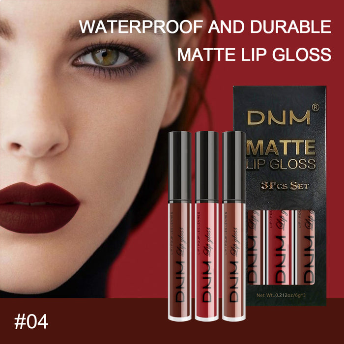 3Pcs Matte 24-hour Liquid Lipstick Sets,Dark Red Purple Matte Lipstick Lip Stain Long Lasting 24 Waterproof Lip Gloss Gift Set Matt Lipsticks Set Matt Liquid Makeup Lipstick for Women Lippies Kit02