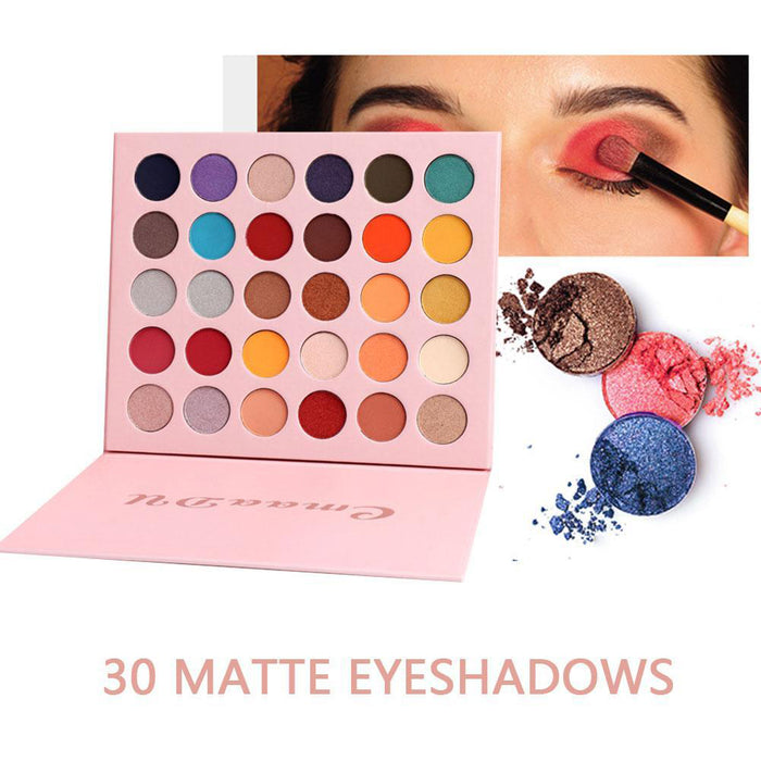 30 Colors Colorful Eyeshadow Palette Matte Pearlescent Shimmer Makeup Palette Waterproof Beauty Cosmetics High Pigment Eye Shadow (30 Colors 02)