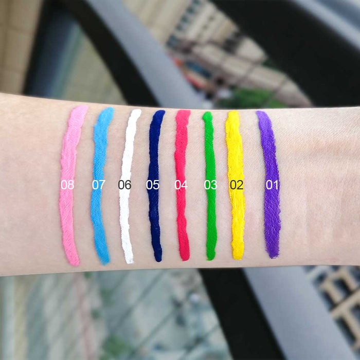 evpct 8 Colors Matte Liquid Eyeliner Colorful Set,Black Blue White Green Red Pink Colored Liquid Eyeliner Pen Kit Eye Liners for Women Waterproof Smudgeproof Long Lasting Rainbow Eyeliner Pencils 01