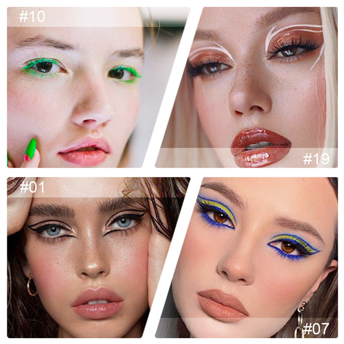 12 Colors Colorful Colored Gel Eyeliner Pencil Pen Set, Eyeliner & Eye Shadow Pencil Set,Pearl Metallic Glitter Blue White Silver Red Black Purple Waterproof Eye Liner Eyeliner Pencils Kit for Women