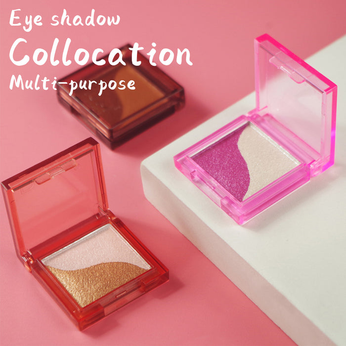 6 Pcs Double-Color Eyeshadow, 2 in 1 Color Lazy Eye Shadow Powder, Long Lasting Eyeshadow with Exquisite Pearly and Smooth Texture, Nude Eyeshadow Powder for Eye Makeup