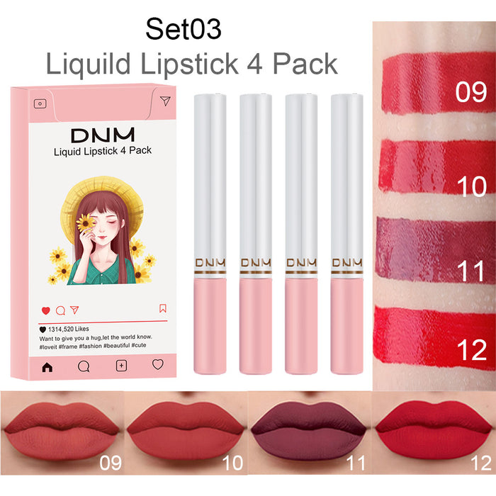 16Pcs Mini Matte Liquid Cigarette Lipstick Pack Set Kit,DNM 16 Colors Litte Smoke Tube Matte Velvet Lip Gloss Long Lasting Waterproof High Pigmented Red Matte Lipstick Sets for Women Lippies Makeup