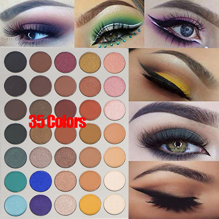 35 Colors Eyeshadow Palette Pro Matte Shimmer Makeup Pallet Pigmented Eye Shadow Powder Natural Colors Long Lasting Waterproof Makeup