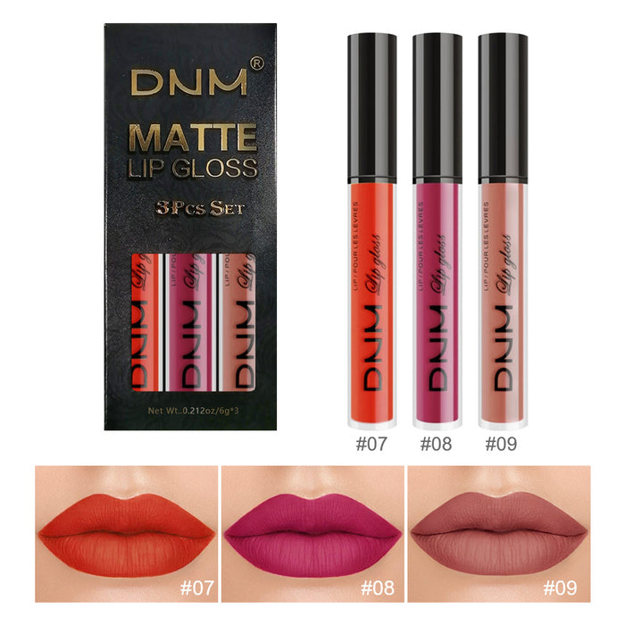 3Pcs Matte 24-hour Liquid Lipstick Sets,Dark Red Purple Matte Lipstick Lip Stain Long Lasting 24 Waterproof Lip Gloss Gift Set Matt Lipsticks Set Matt Liquid Makeup Lipstick for Women Lippies Kit03