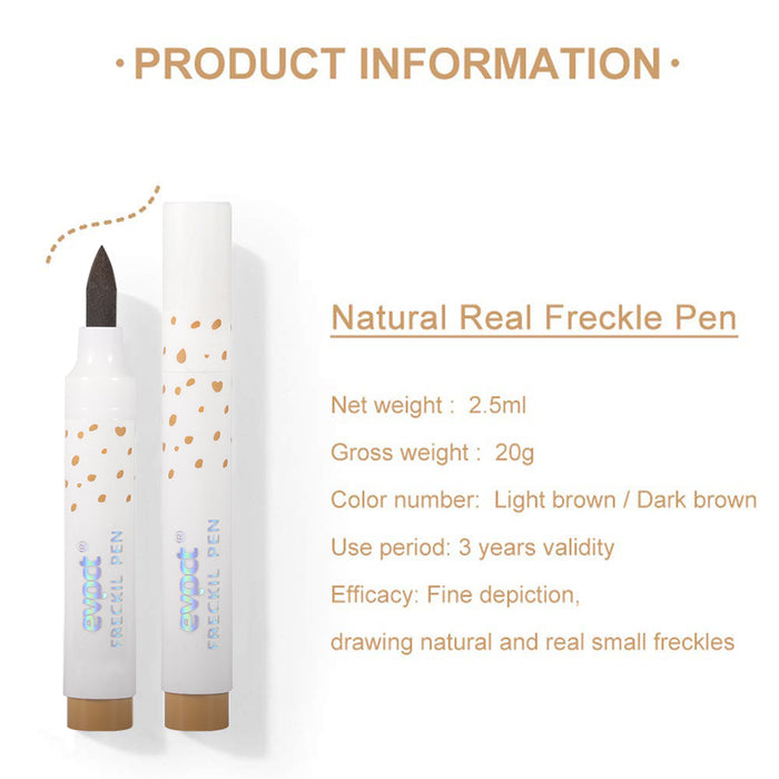 evpct 2Pcs Natural Fake Freckles Phreckles Pen Kit Set,Light Brown & Dark Brown Faux Freckles Pen Pencil Makeup Set Long Lasting Waterproof Neutral Lightweight Freckle Tattoo Maker Tool