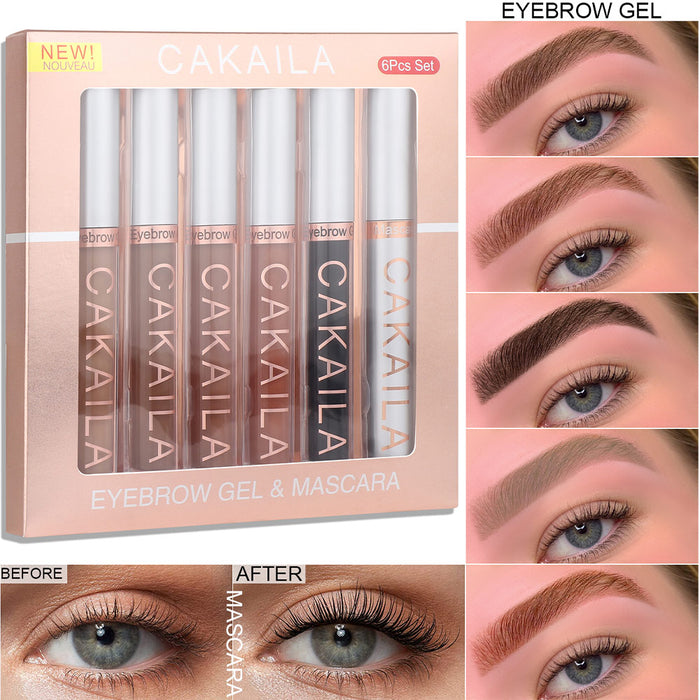 Eyebrow Tinted Gel And Mascara Set, 6 Colors Tint Brows Mascara Kit - Waterproof,Eye Brow Dyeing, Brow Gel Cream For Long Lasting Light Blonde Soft Brown Black Makeup (Set 03)