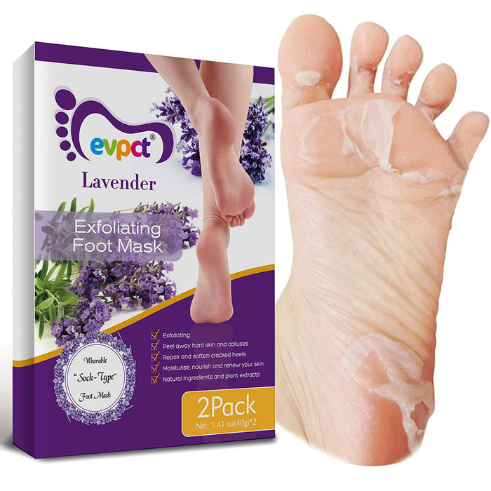 evpct Exfoliating Foot Peel Mask 2 Pack,Exfoliator Peel Off Calluses Dead Skin Callus Remover,Baby Soft Smooth Touch Feet-Men Women (Lavender-2Pack)