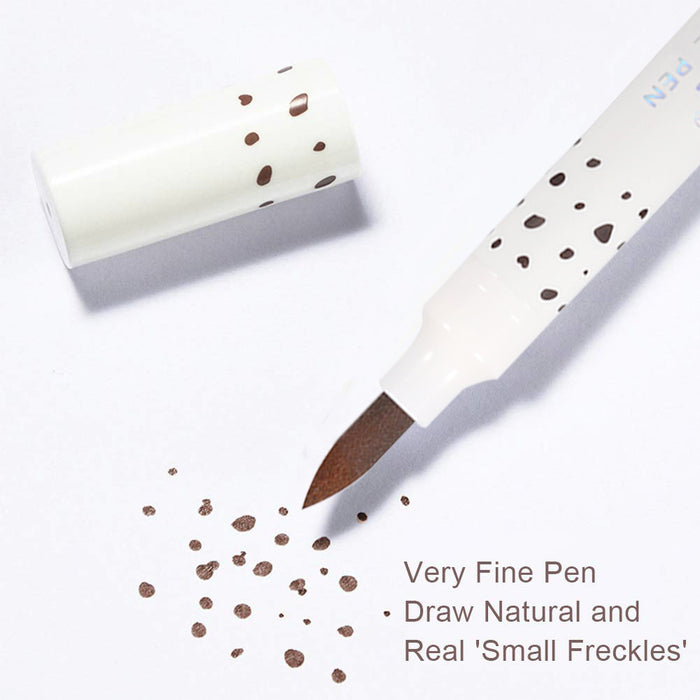evpct 2Pcs Natural Fake Freckles Phreckles Pen Kit Set,Light Brown & Dark Brown Faux Freckles Pen Pencil Makeup Set Long Lasting Waterproof Neutral Lightweight Freckle Tattoo Maker Tool