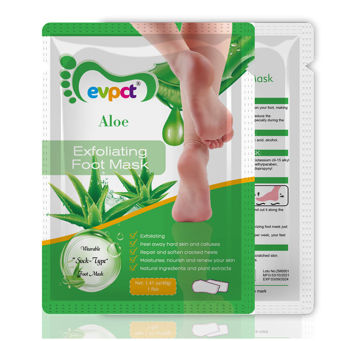 evpct Exfoliating Foot Peel Mask 2 Pack,Exfoliator Peel Off Calluses Dead Skin Callus Remover,Baby Soft Smooth Touch Feet-Men Women (Aloe-2Pack)