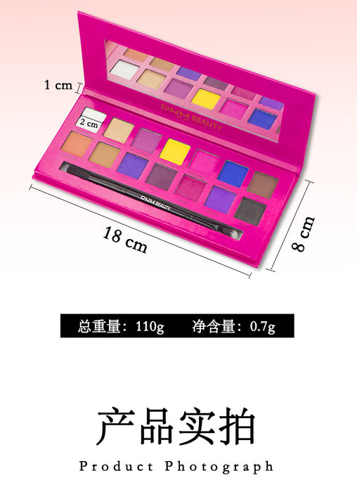 14 Colors Eyeshadow Palette Matte Shimmer Makeup Pallet Natural Waterproof Long Lasting Pigmented Eyeshadow Pallet With Makeup Brush (14 Colors)