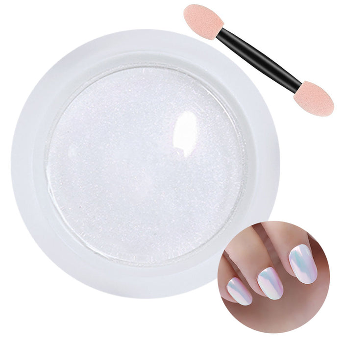 evpct 2 Pcs Neon Nail Powder,Chrome Nail Powders Metallic Nail Art Powder Glitters Manicure Art Powder Sets ,Mermaid Symphony Shell Pearl Nail Powder