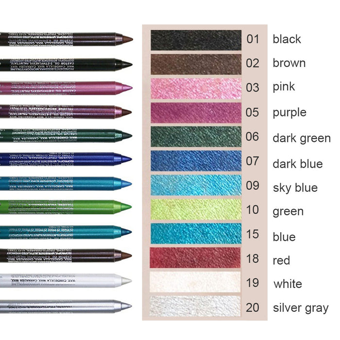 12 Colors Colorful Colored Gel Eyeliner Pencil Pen Set, Eyeliner & Eye Shadow Pencil Set,Pearl Metallic Glitter Blue White Silver Red Black Purple Waterproof Eye Liner Eyeliner Pencils Kit for Women