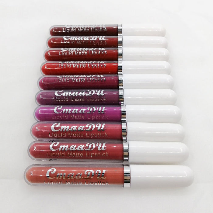evpct 10Pcs Peony Flower Waterproof Liquid Matte Matt Lipsticks Set Matt Liquid,Dark Red 24 Hour Long Lasting Matte Lipstick Lip Stain Gloss Makeup Sets for Women labiales matte larga duracion 24 05