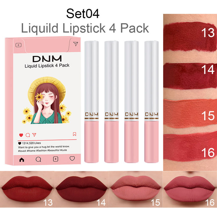 16Pcs Mini Matte Liquid Cigarette Lipstick Pack Set Kit,DNM 16 Colors Litte Smoke Tube Matte Velvet Lip Gloss Long Lasting Waterproof High Pigmented Red Matte Lipstick Sets for Women Lippies Makeup
