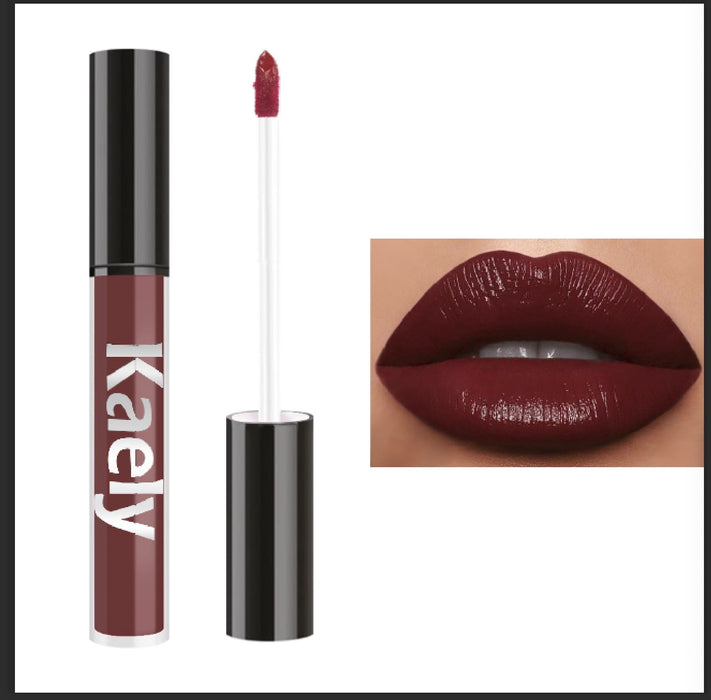 Kaely Matte Liquid Lipstick Long Lasting Lips Set Kit, Waterproof Lipstick Dark Red Lipgloss Lip Gloss Sets for Women