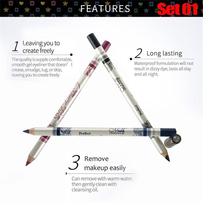 evpct 12Pcs Matte Eyeliner Pencils Pens Set with a Sharpener,Bright Light Blue Red Purple Green Black Colored Colors Colorful Eyeliner Pencils Sets, Pearl Metallic Glitter Eyeliner Pencil Kit(Set01)