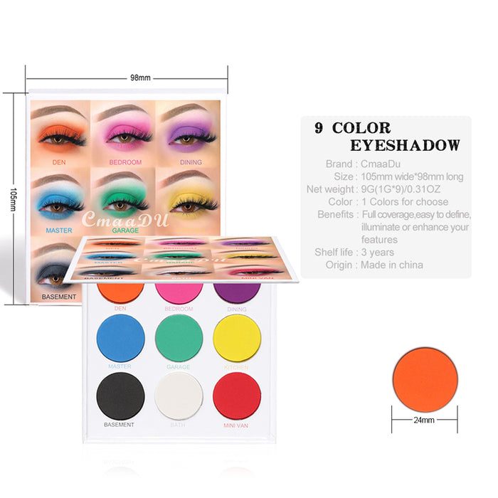 9 Colors Matte Eyeshadow Pallet Rainbow Colors Eye Shadow Palette Natural Waterproof Long Lasting Pigmented(9 Colors)…