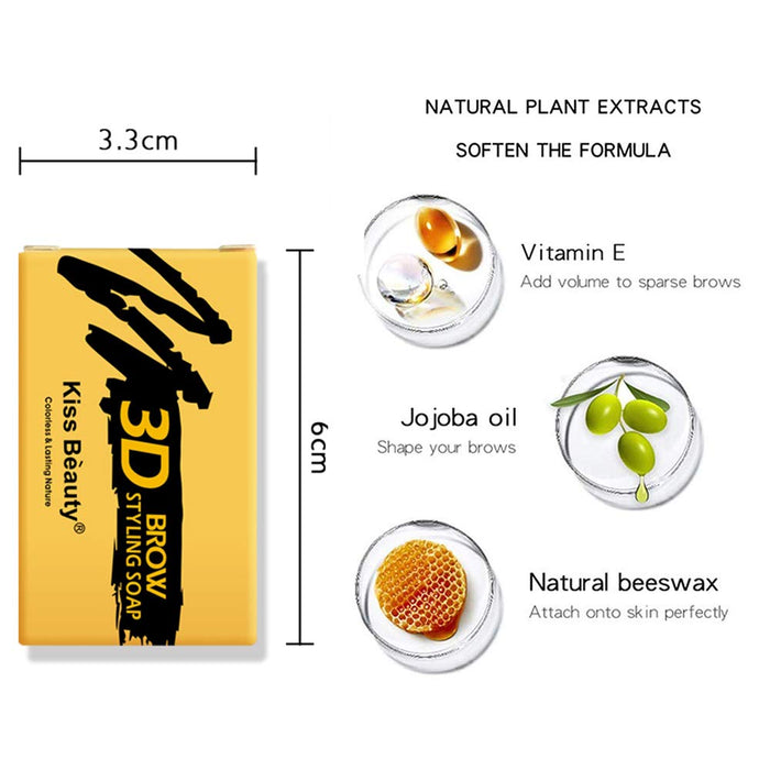 Soap Brows Kit,2Pcs/Set Eyebrow Freeze Styling Wax,Waterproof Long-lasting Eyebrows Enhancer Shaping Clear Tint Gel, Eye Brow Makeup Balm Pomade Cosmetics