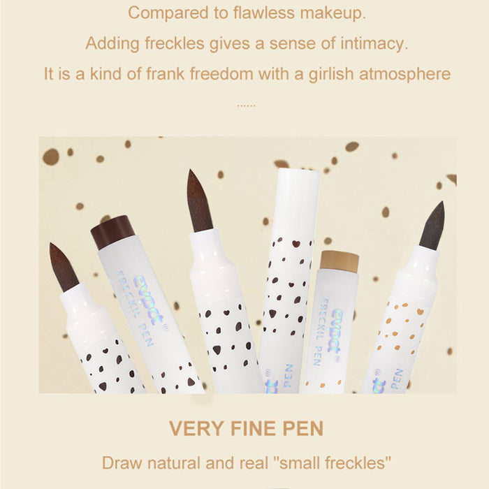 evpct 2Pcs Natural Fake Freckles Phreckles Pen Kit Set,Light Brown & Dark Brown Faux Freckles Pen Pencil Makeup Set Long Lasting Waterproof Neutral Lightweight Freckle Tattoo Maker Tool