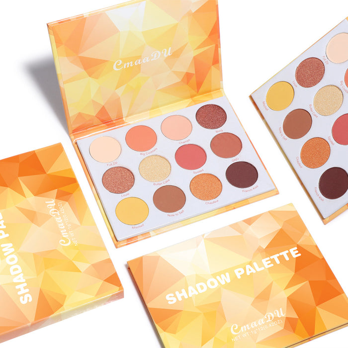 12 Colors Shimmer Eyeshadow Matte Glitter Eye Shadow Palette Natural Waterproof Long Lasting Pigmented (Set05)