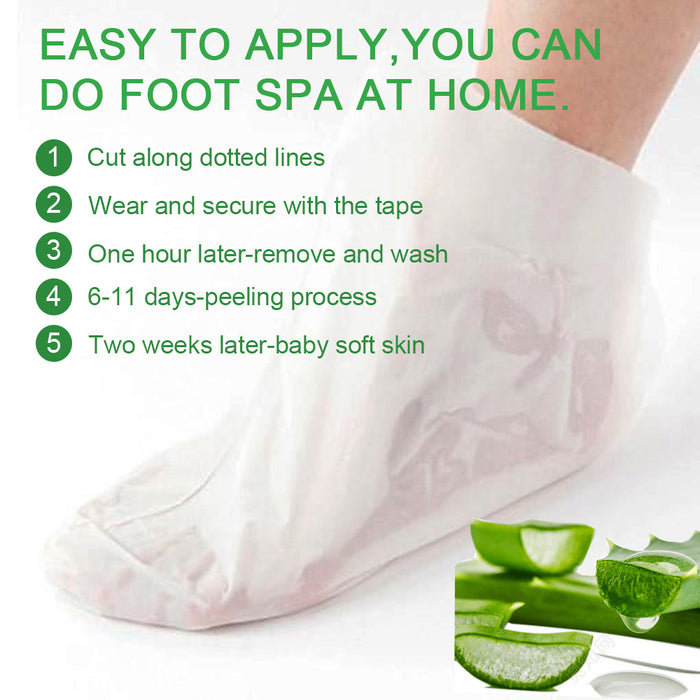 evpct Exfoliating Foot Peel Mask 2 Pack,Exfoliator Peel Off Calluses Dead Skin Callus Remover,Baby Soft Smooth Touch Feet-Men Women (Aloe-2Pack)