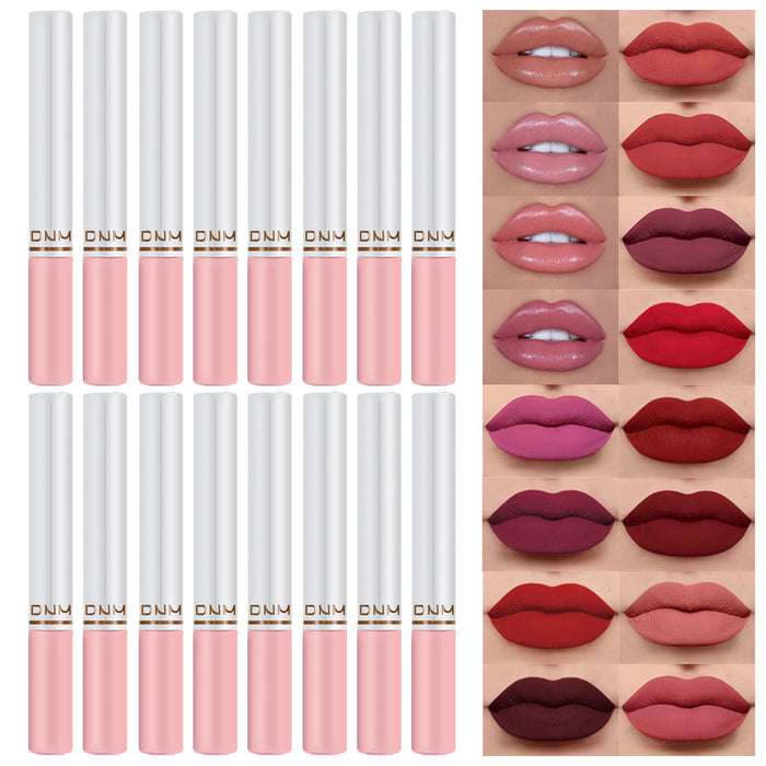 16Pcs Mini Matte Liquid Cigarette Lipstick Pack Set Kit,DNM 16 Colors Litte Smoke Tube Matte Velvet Lip Gloss Long Lasting Waterproof High Pigmented Red Matte Lipstick Sets for Women Lippies Makeup