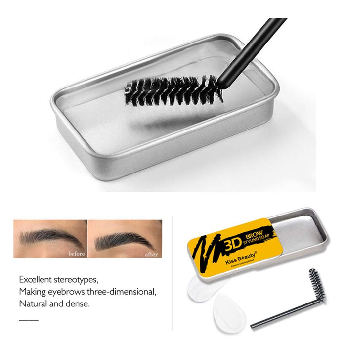 Soap Brows Kit,2Pcs/Set Eyebrow Freeze Styling Wax,Waterproof Long-lasting Eyebrows Enhancer Shaping Clear Tint Gel, Eye Brow Makeup Balm Pomade Cosmetics